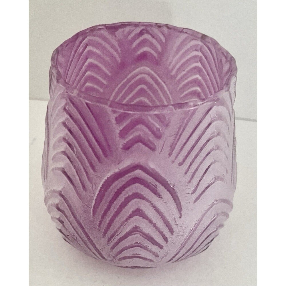Teleflora's Dreamy Blooms votive Candle Vase textured art deco chevron pattern